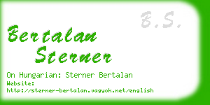 bertalan sterner business card